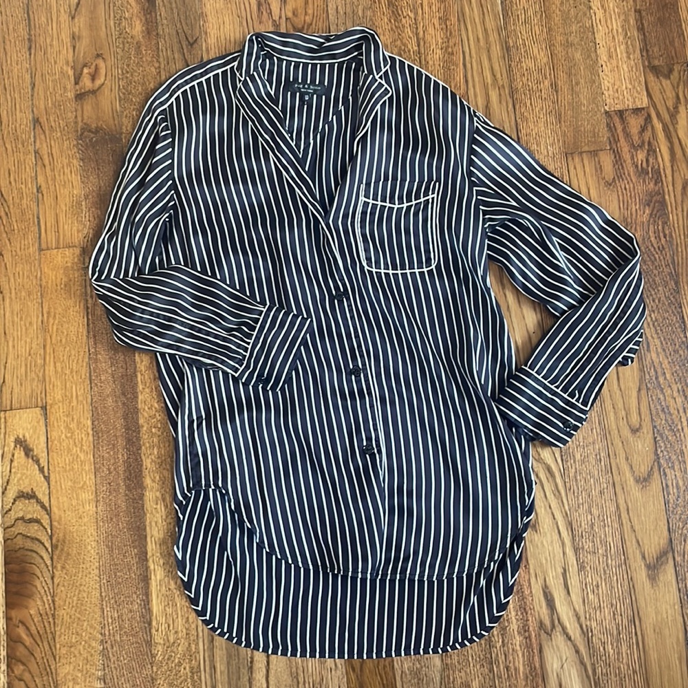 Rag & Bone black and white striped shirt